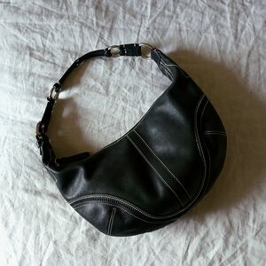 Coach Black Leather Hobo Shoulder Bag